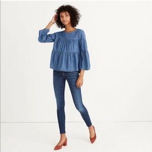 Madewell Tiered Denim Top